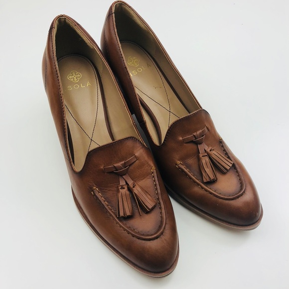 isola shoes - [isola] brown tassel hailey heel